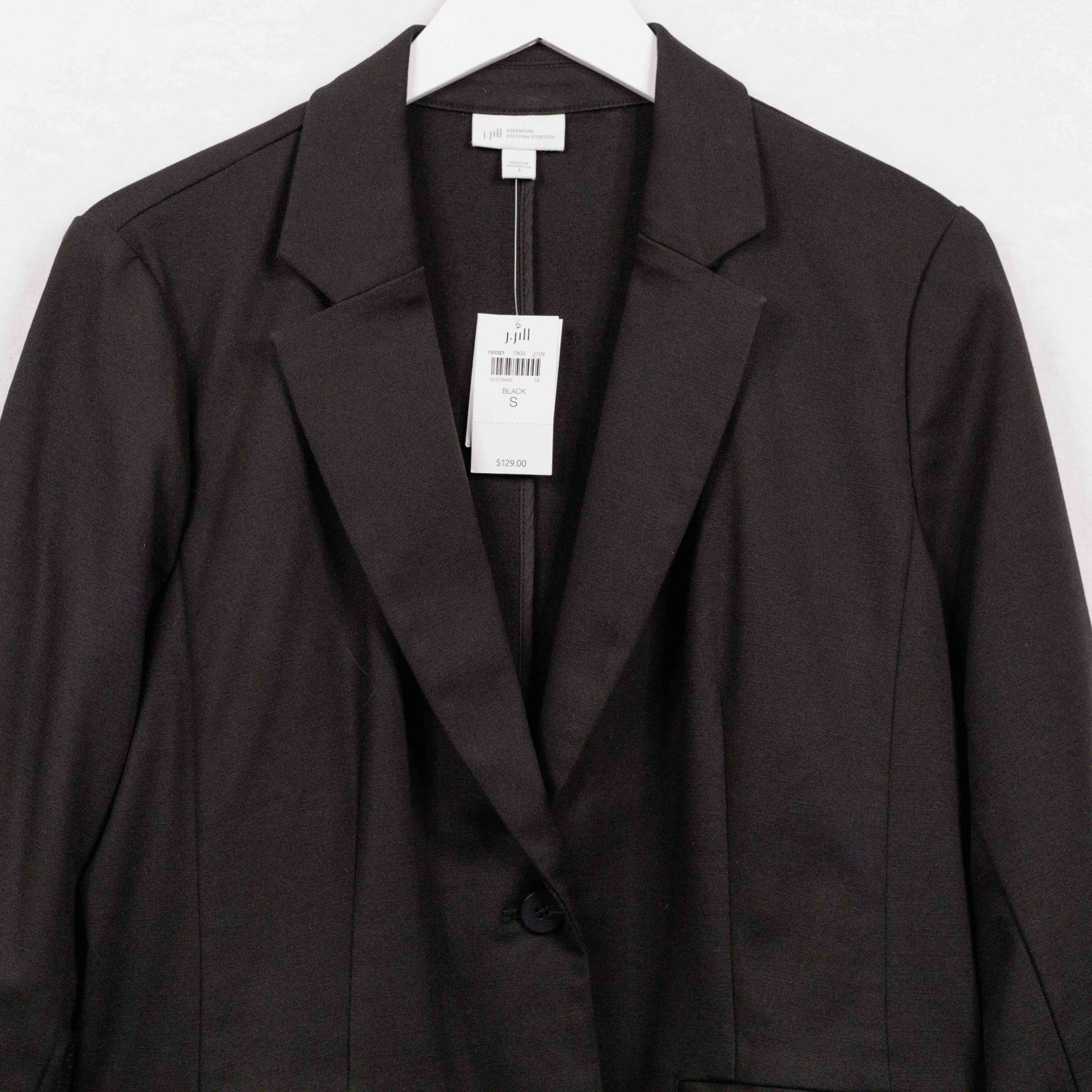 J JILL Essential Cotton Stretch Blazer Black Office Career All Seasons ...
