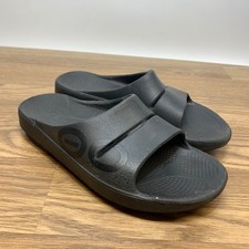 OOFOS OOahh Slide Recovery Sandals Black Mens Size 8 Womens Sz 10 EU 41