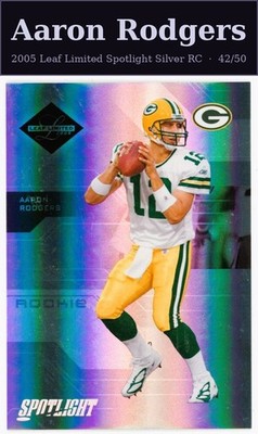 Aaron Rodgers 2005 Leaf Limited Spotlight Silver Rookie Card RC /50 #151 NFL QB