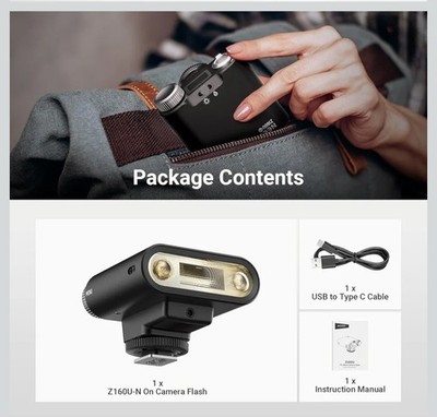 Z160U-N Portable Camera Flash Speedlite for Nikon 18Ws GN14 TTL 1