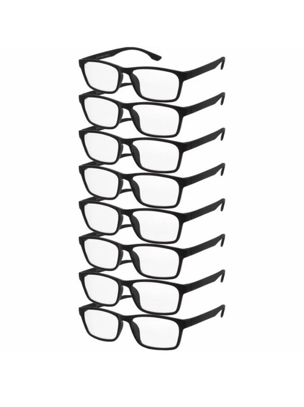 Black Full Rim Rectangular Plastic Eyeglasses Frames 53-16-137mm Solid