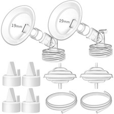 19mm Oval Flange Pump Parts for S1 S2 9 Plus Breast Pump, 19 mm Breast Shield...