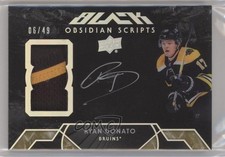 2018-19 SPx UD Black Obsidian Scripts Material 6/49 Ryan Donato #OS-RD Auto 0v7