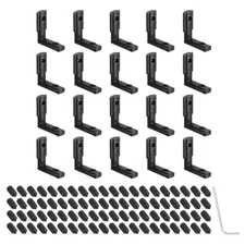20Pcs 2020 Series Aluminum Extrusion Connectors with Screw/Wrench, Black