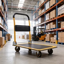 330lbs Foldable Push Cart Dolly Moving Platform Cart Hand Truck with 4 Wheels