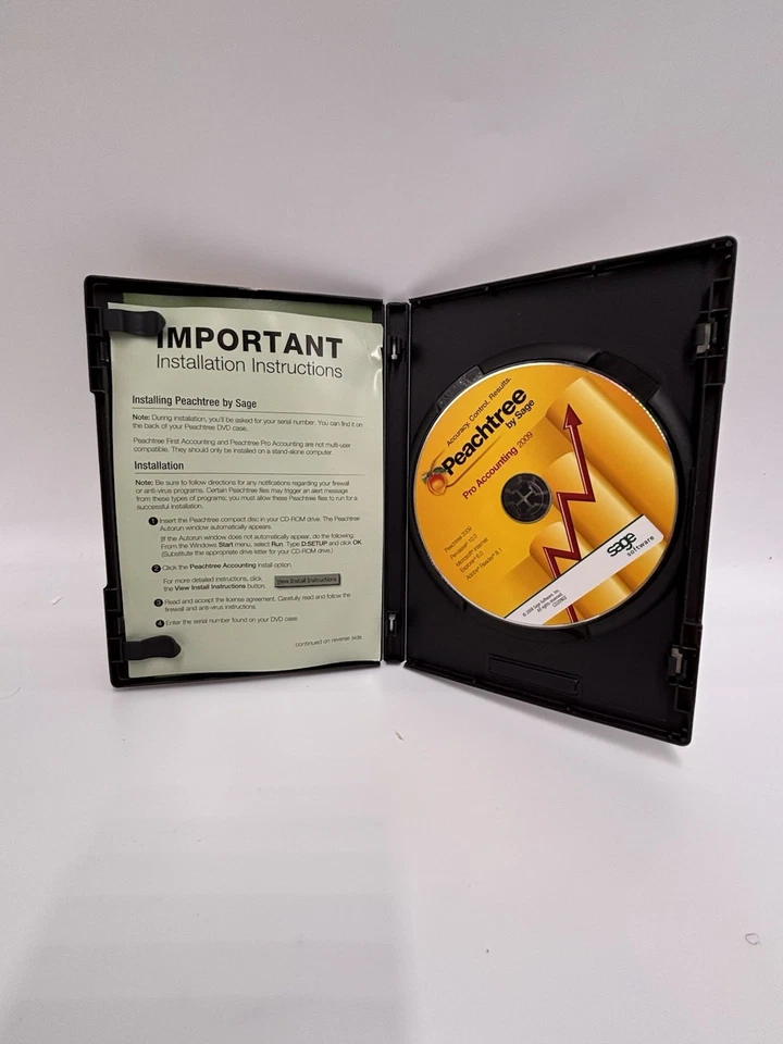 Peachtree By Sage Pro Accounting 2009 Serial # On Back - Image 2 of 2