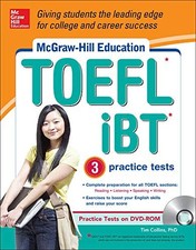 MCGRAW-HILL EDUCATION TOEFL IBT WITH 3 PRACTICE TESTS AND By Tim Collins *VG+*