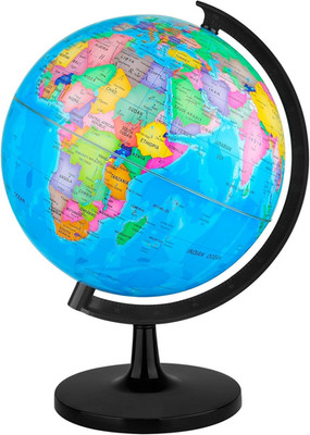 10'' World Globe for Kids Learning, DIY Assemble Educational Rotating World Map