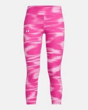 NWT Under Armour Girls Motion Printed Ankle Crop Leggings Sz YS MSRP 35