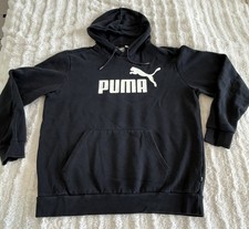 PUMA Black Hoodie Pullover Sweatshirt Men's Size L Logo Graphic