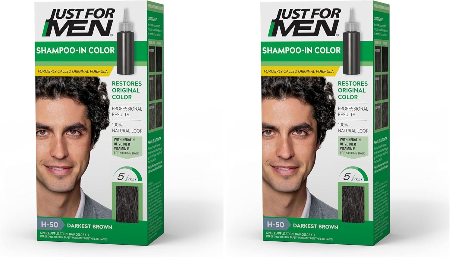 H-50 Darkest Brown Shampoo-in Color 2pk
