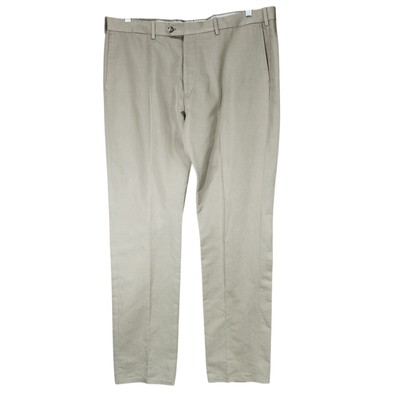 Monte Rosso Dress Pants sz 40 Mens Linen Cotton Beige Tan Italian Flat Front 37''