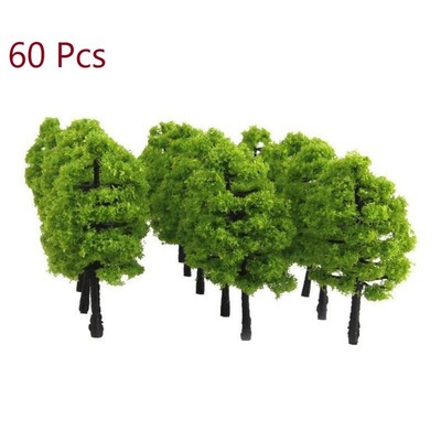 60Pcs Mini Model Trees Train Railway Architecture Tree Diorama Scenery Tree