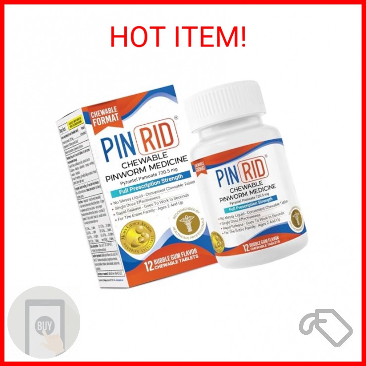 PinRid Pyrantel Pamoate Dewormer for Humans - 250mg, Pinworm Medicine for Adults
