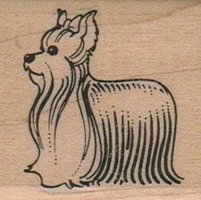 Yorkie Dog 1 3/4 x 1 3/4" Mounted Rubber Stamp, Dog Stamp, Yorkie Stamp