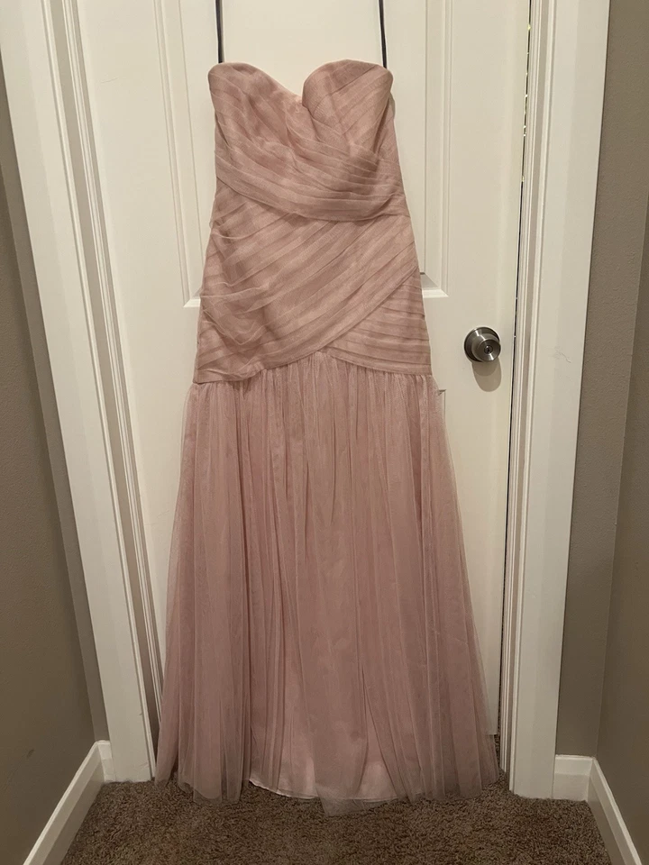 Vera Wang WHITE Collection Gown: Light Pink/Dusty Rose Tulle - Size 6 - Image 3 of 4
