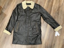 New Wilsons Leather Brown Brett Faux Fur Lined Coat Mens Sz Small