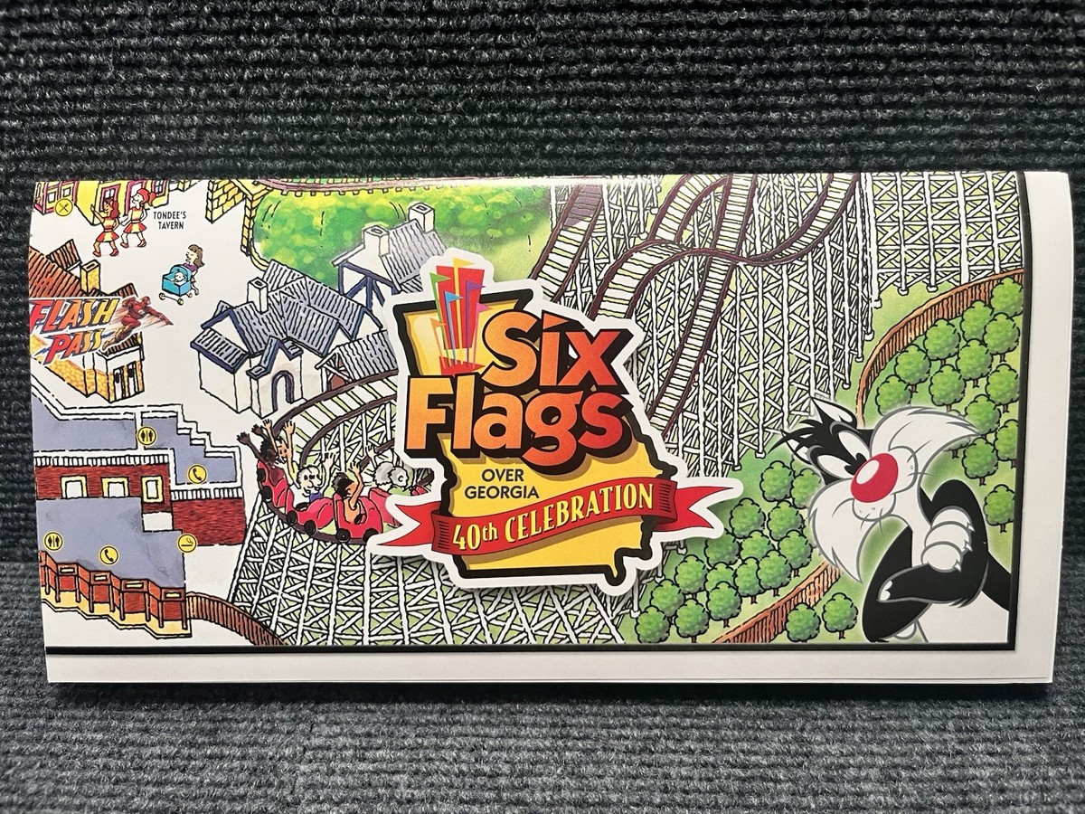 Six Flags Over Georgia Souvenir Wall Poster Map 2007 Amusement