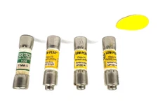 ASSORTMENT OF FUSES LP-CC-4 LP-CC-2-1/2 & FNM-5 OAL 1-1/2" LOT OF 4