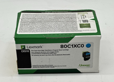 Lexmark 801 Cyan Extra High Yield Toner Cartridge (80C1XC0)
