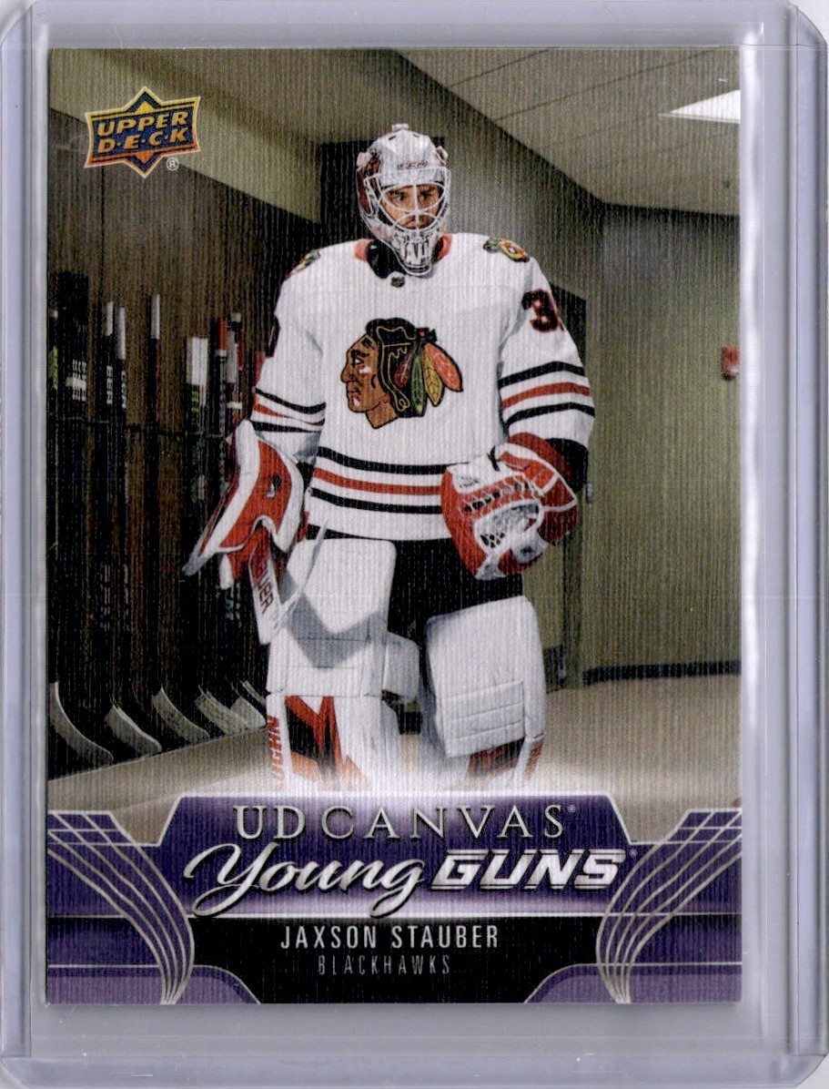 Jaxson Stauber UD Canvas Young Guns #C115 2023-24 Upper Deck Series 1 Blackhawks