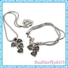 Brighton Vienna Hearts Retired Necklace Bracelet Set Pouch NWOT