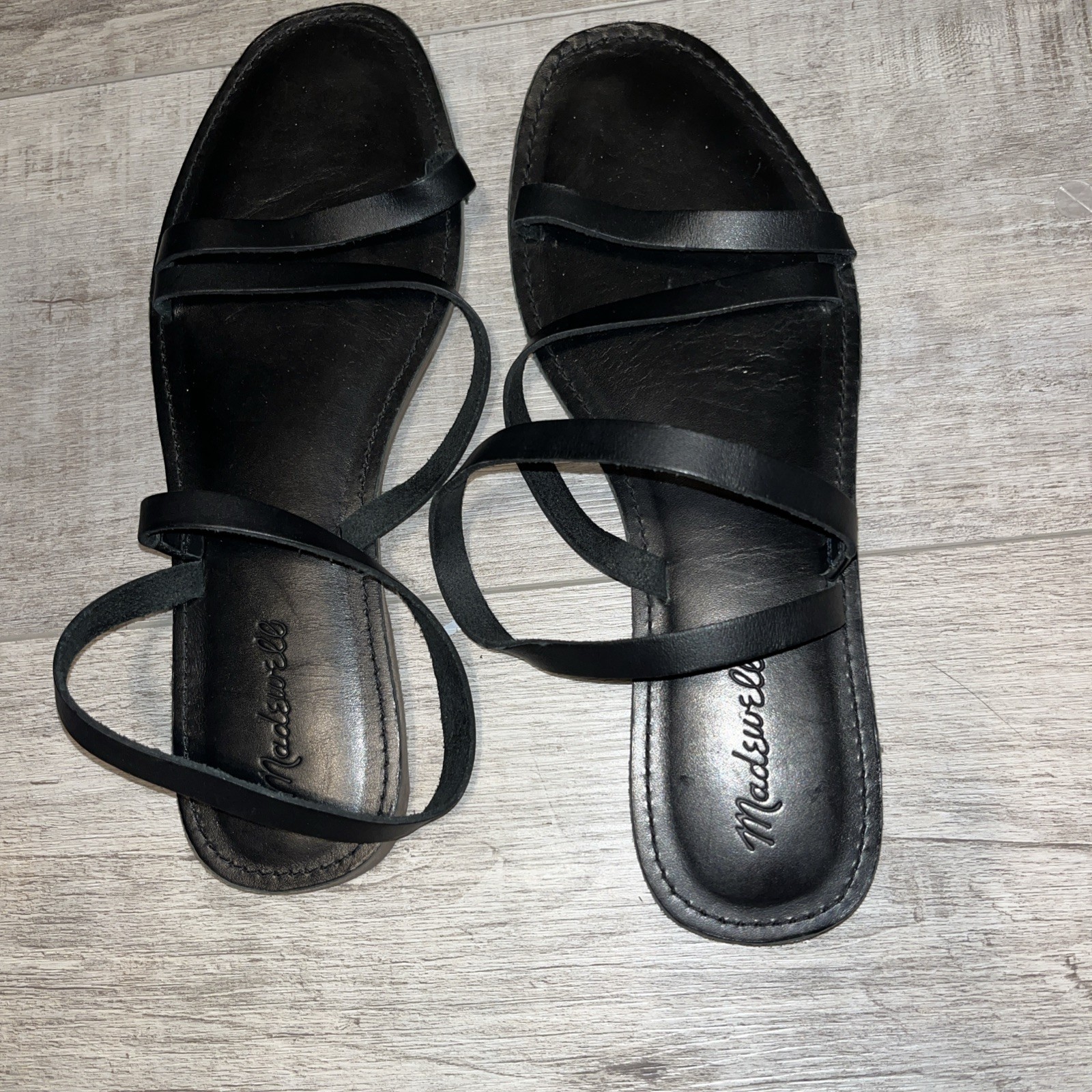 APL Madewell The Boardwalk Sandalo con cinturino alla caviglia in pelle nera nuovo senza etichette taglia 9 5