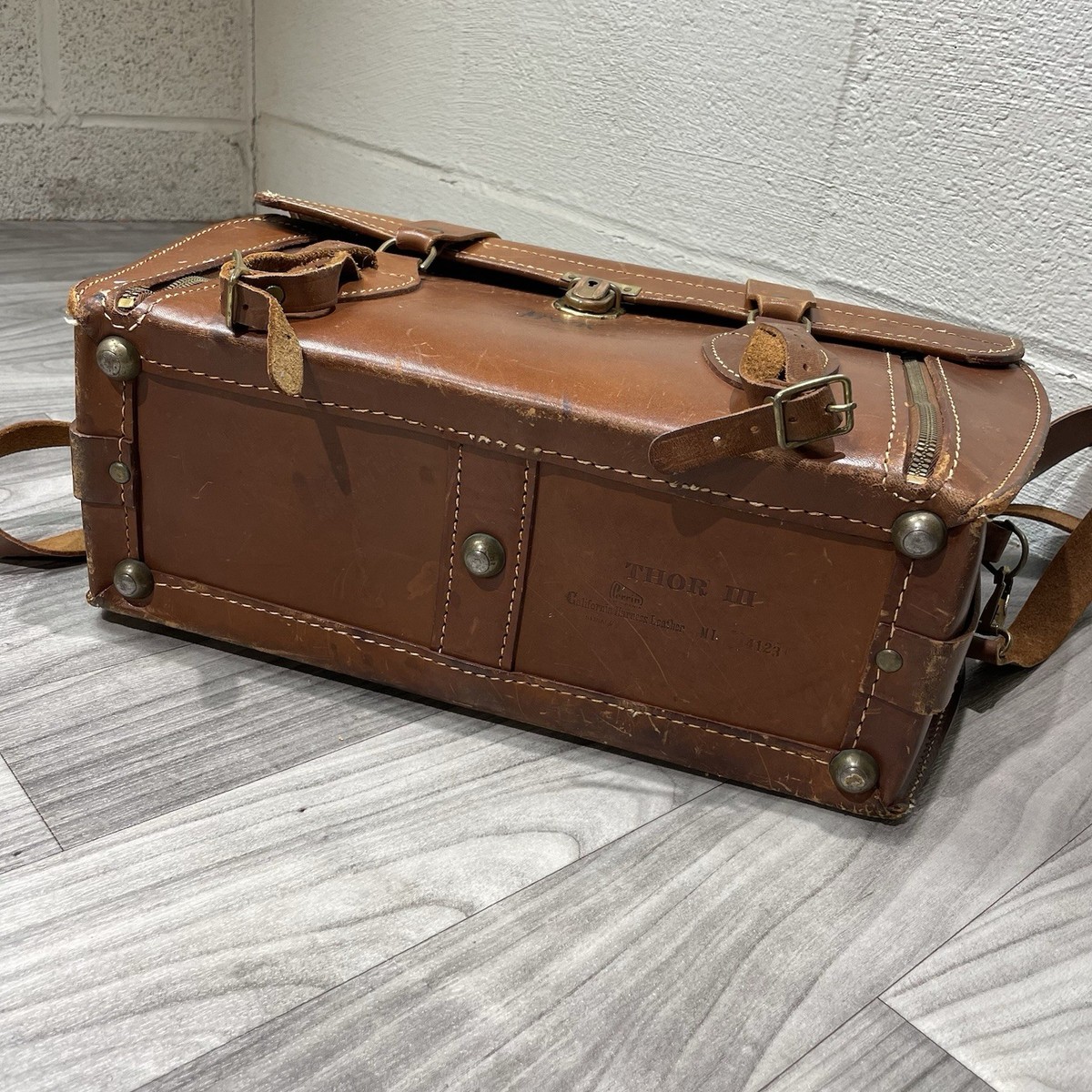VTG 50s / 60s Perrin THOR III Brown Leather Pro Camera Bag 16 x 7