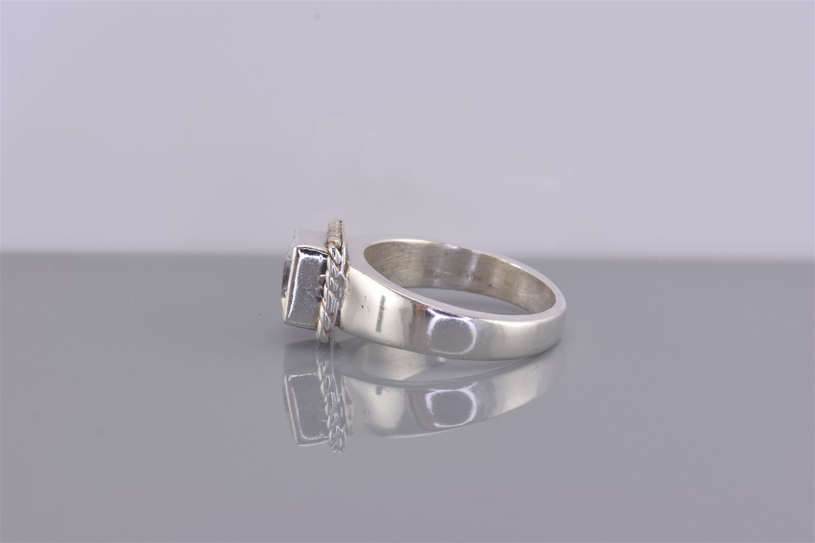 Sterling Silver Offset Square Cable Cubic Zirconi… - image 5