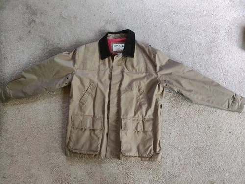 Orvis Cotton Field Jacket Mens Size L Brown Barn Hunting Chore Coat Waxed