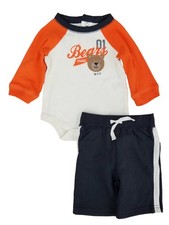 Infant Boys 2pc MVP Bear Long Sleeve Bodysuit  Fleece Pants Set NB