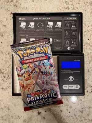 VERY HEAVY!! (22.22g) Pokémon Prismatic Evolutions  Factory Sealed Booster Pack!
