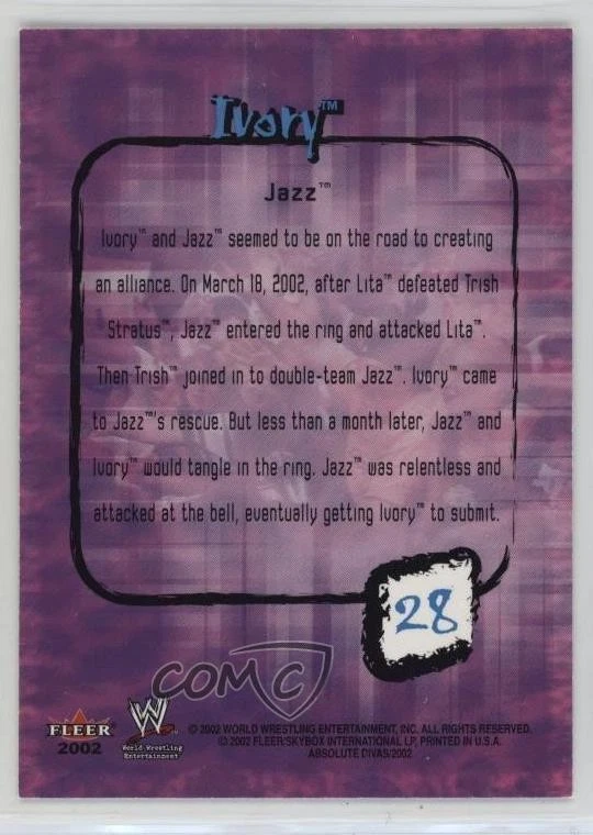 2002 Fleer WWE Absolute Divas Diva Gems Gold Ivory #28 - Image 2 of 2