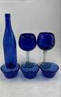 Cobalt Blue Barware Collectible Bottle Goblets Drinkware Set Lot Of 6 — photo 1