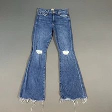 Mother The Weekender Fray Jeans Womens 28  Six Packs On Me Flare Distressed