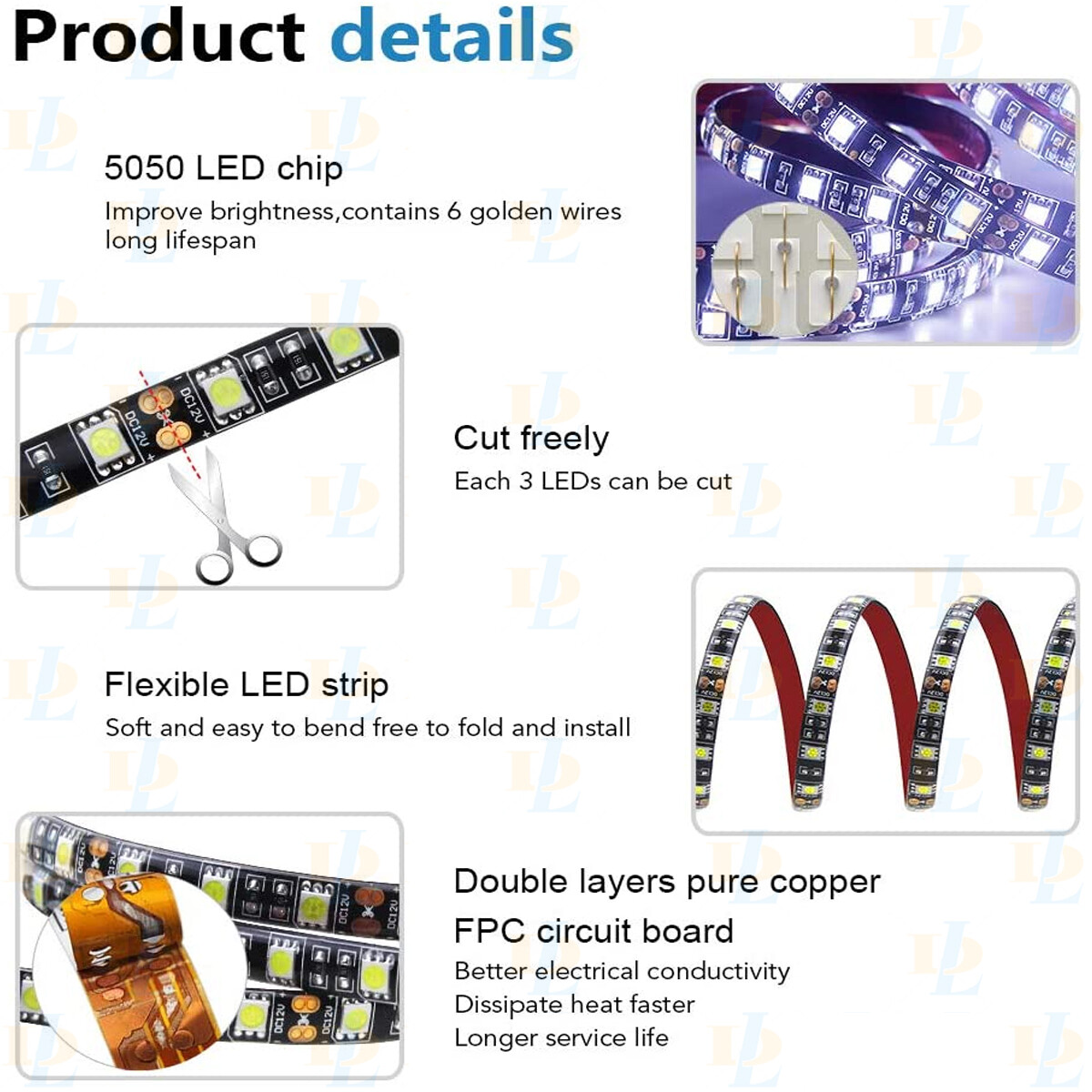 For Dometic 9100 Series 12V 16FT RV Awning Party Bright White Led Light