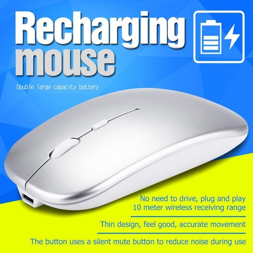 Kabellose Maus für Laptop, kabellos, wiederaufladbar, USB-Maus, 10 m Reichweite, - Bild 2 von 6