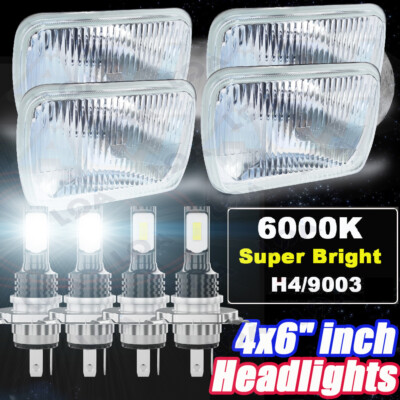 4PCS 4x6 Hi-Lo LED Headlights Fit 1981 1982 1983 1984 85 1986 Chevy C10 Trucks
