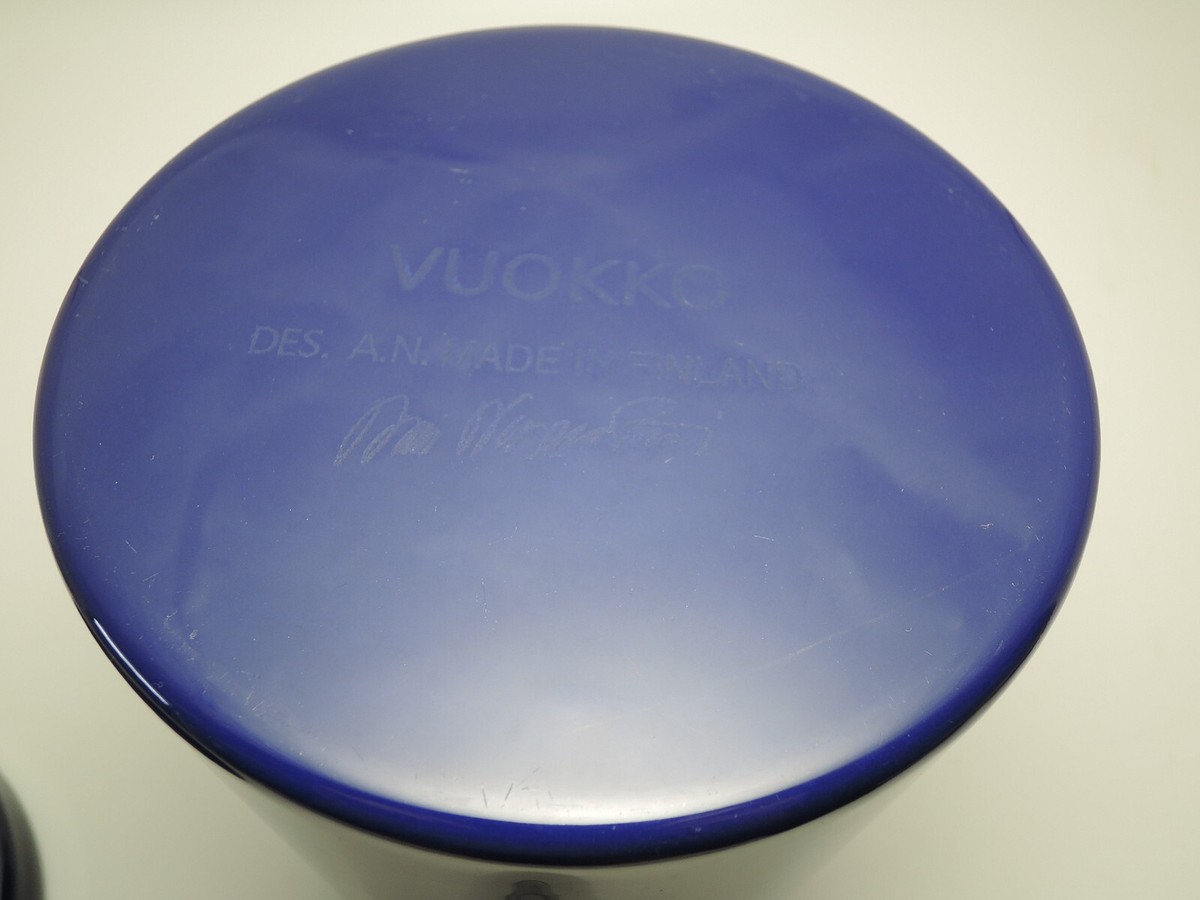 VUOKKO Finel Arabia Coffee Pot Enamel Ware Navy Blue Antti