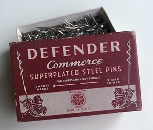 Vintage SEWING Pins Superplated Steel Size 17 Scoville Manufacturing 6oz CT USA
