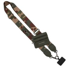 Clip  Go Phone Purse Crossbody Strap Zippered Pouch Green Tan Camo