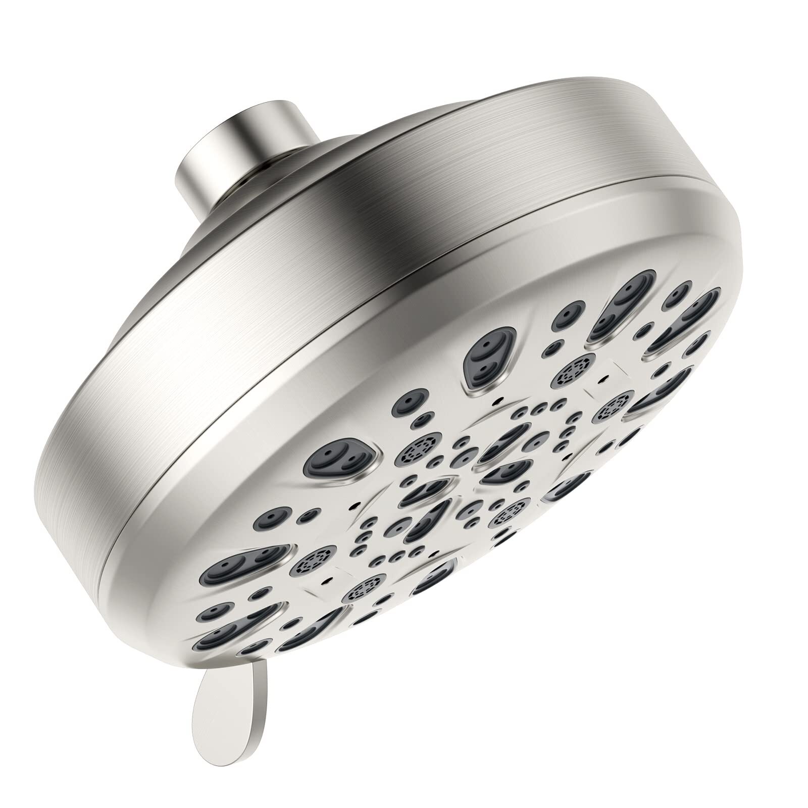 High Pressure 2.5GPM 4.7-Inch Rain Fixed Showerhead with 7-Settings and Adapter