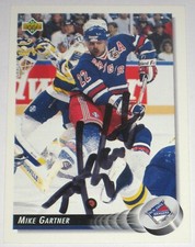 MIKE GARTNER SIGNED UPPER DECK NEW YORK RANGERS CARD AUTOGRAPH AUTO!!!