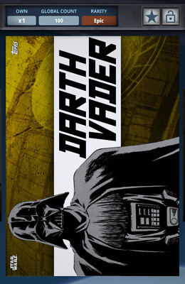 Topps Star Wars Card Trader 2016 Darth Vader Gold Manga 2 Epic 100cc