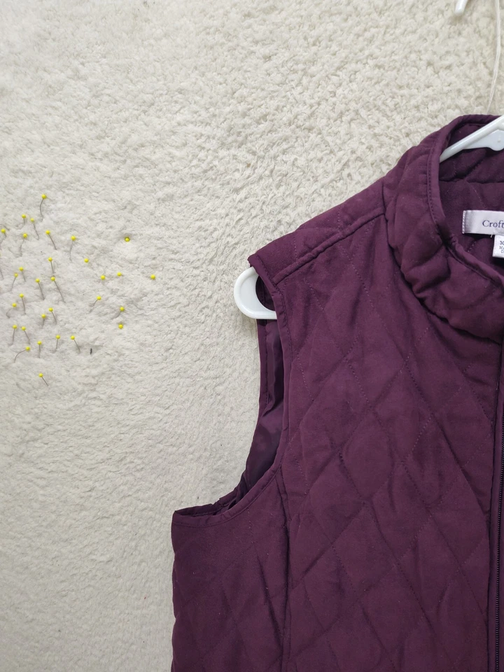 Croft Barrow Women Jacket XXL Purple 100% Polyester Sleeveless Quilted Vest - Image 2 of 4