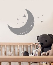 Vinyl Wall Decal Cartoon Moon Stars Night Bedroom Decor Stickers 2560ig
