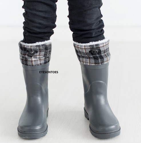Ragazze Stivali di Gomma Impermeabile Bambini Invernale Pioggia Simil Pelo  Neve | eBay