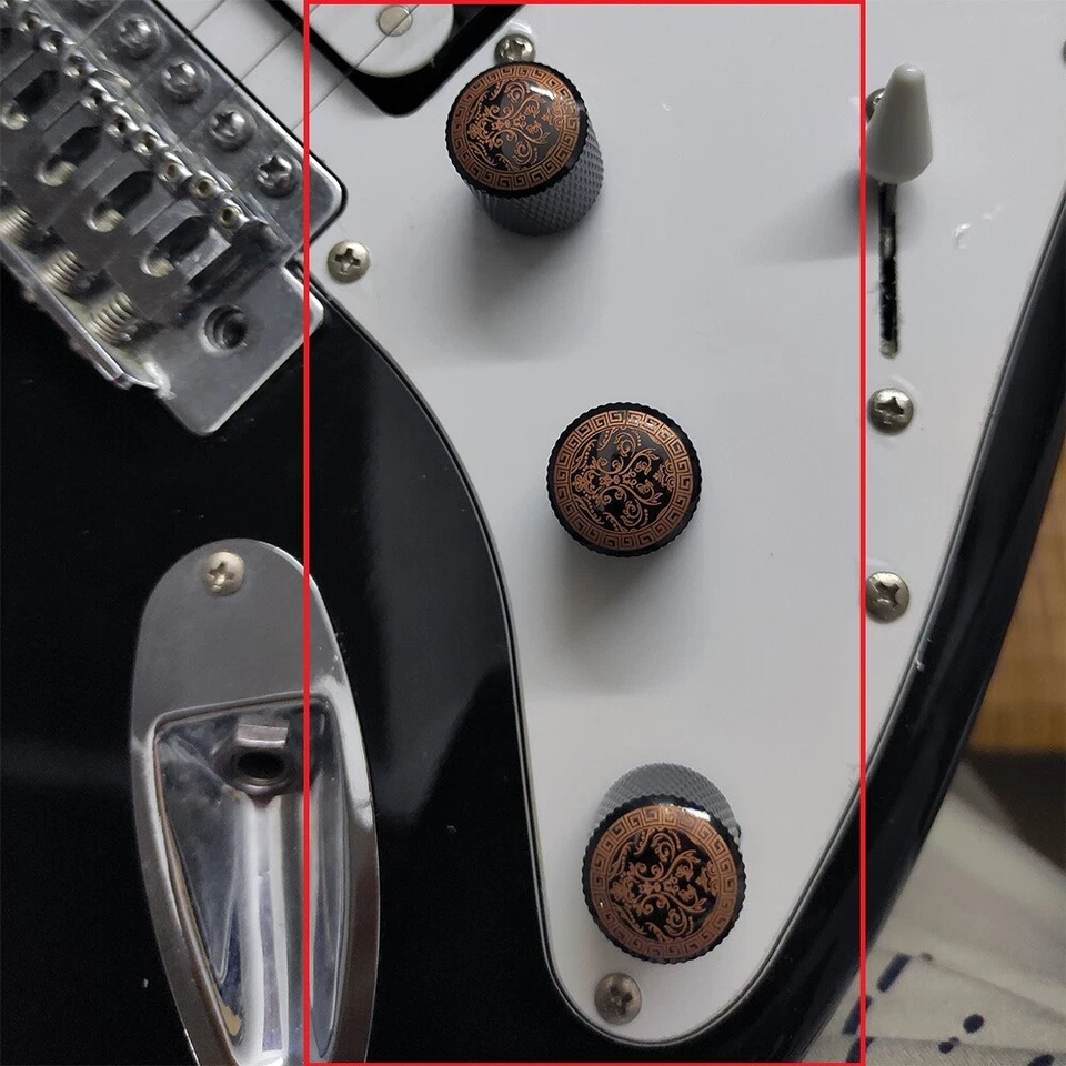 Set 3 Pezzi Manopole a Cupola Controllo Volume Chitarra Elettrica Tappi Potenziometro Metallo - Immagine 2 di 4