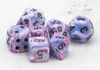 dice Chessex Lab Dice 8 CHX 30065 Festive Hydrangea/Black (Polyhedral 7
