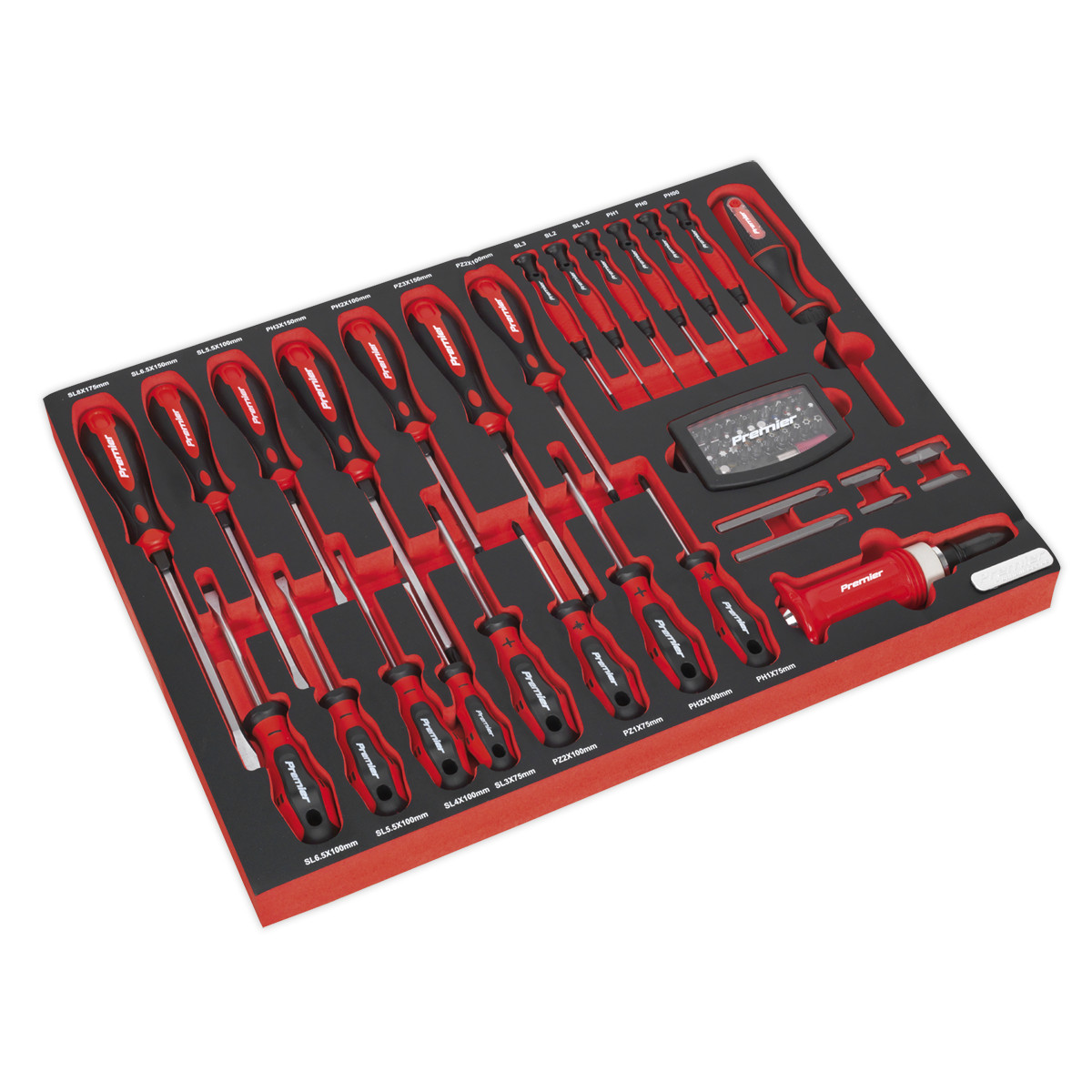 Sealey Tool Tray with Screwdriver Set 72pc Garage Workshop DIY